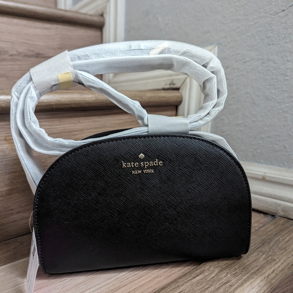 Kate Spade Perry Saffiano Leather Black Dome Crossbody Bag K8697 $279 - Picture 2 of 5